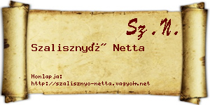 Szalisznyó Netta névjegykártya